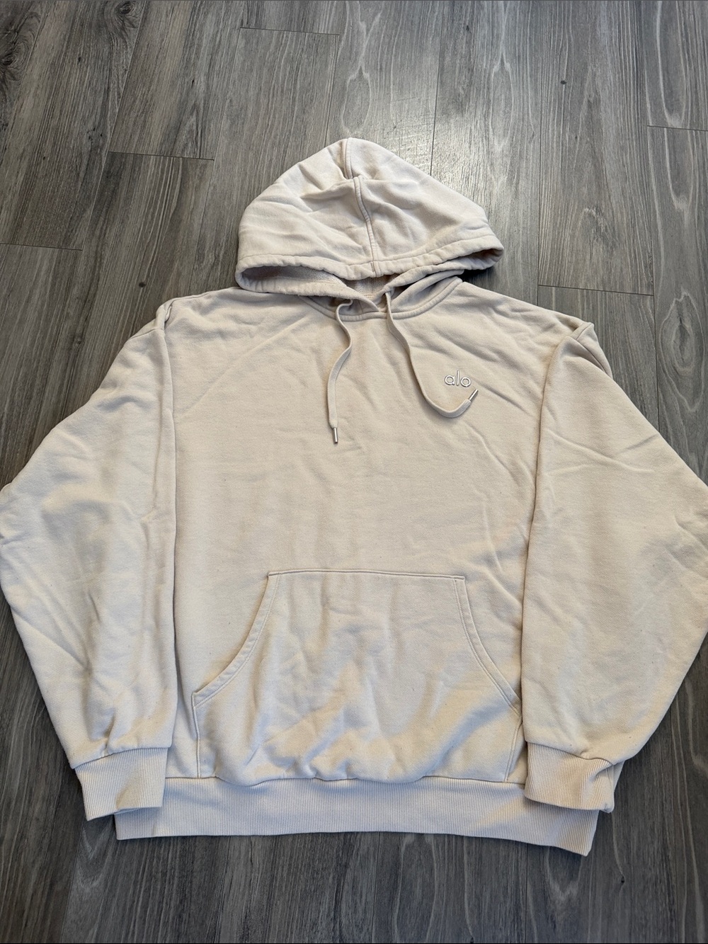 Alo Yoga Accolade Hoodie Ivory Cream Size Large Oversized Pullover